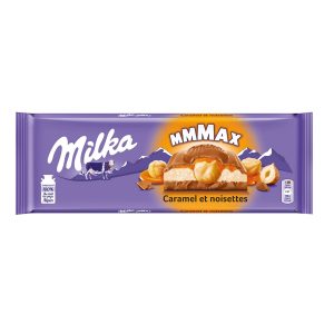 Tablette de Chocolat Milka Mmmax Caramel/Noisettes 276G