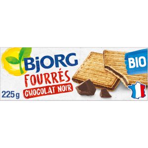 Biscuits Fourrés Chocolat Noir 225G Bjorg